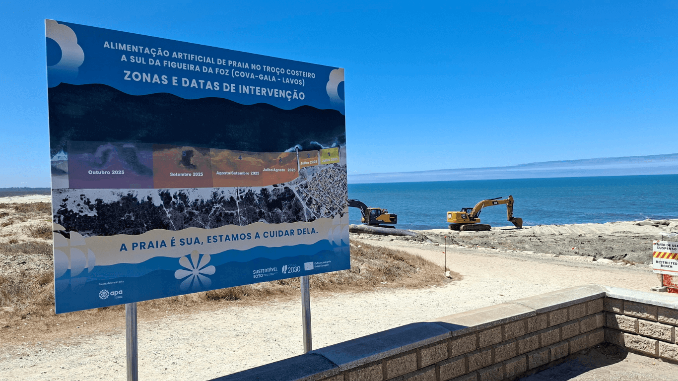 Placar informativo da intervenção entre Cova-Gala e Costa de Lavos
