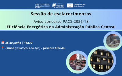 Sustentável 2030 promove sessão de esclarecimentos sobre aviso concurso para Eficiência Energética na Administração Pública Central