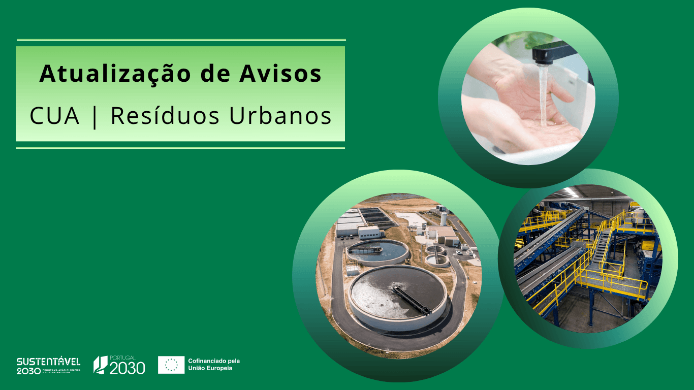 Atualização de documentos nos Avisos para Gestão de Resíduos Urbanos e Ciclo Urbano da Água